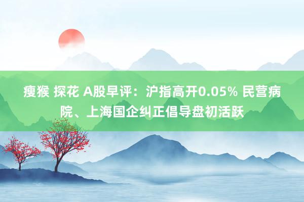 瘦猴 探花 A股早评：沪指高开0.05% 民营病院、上海国企纠正倡导盘初活跃