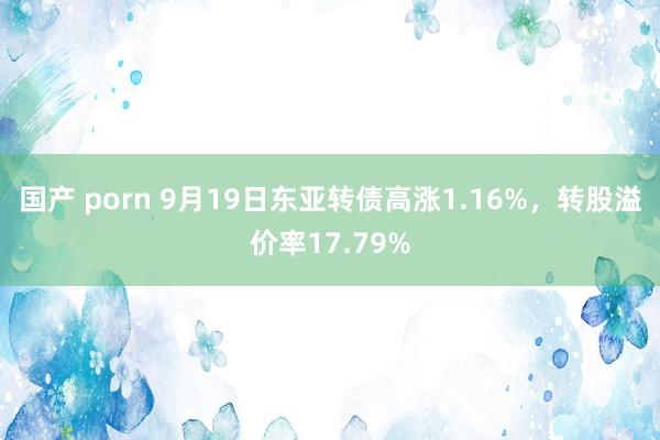 国产 porn 9月19日东亚转债高涨1.16%，转股溢价率17.79%