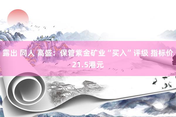 露出 同人 高盛：保管紫金矿业“买入”评级 指标价21.5港元