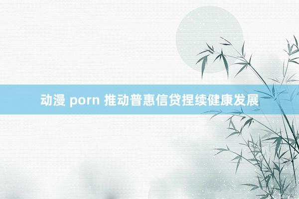 动漫 porn 推动普惠信贷捏续健康发展