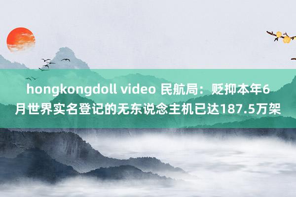 hongkongdoll video 民航局：贬抑本年6月世界实名登记的无东说念主机已达187.5万架