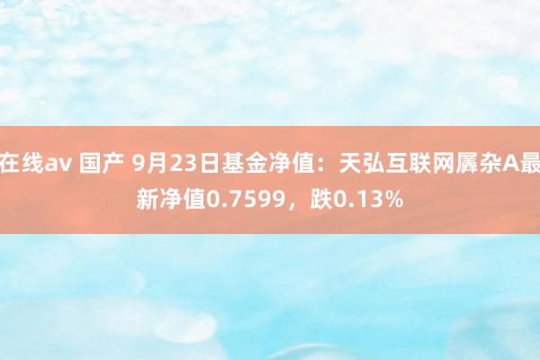 在线av 国产 9月23日基金净值：天弘互联网羼杂A最新净值0.7599，跌0.13%