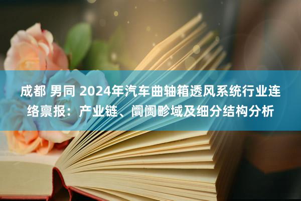 成都 男同 2024年汽车曲轴箱透风系统行业连络禀报：产业链、阛阓畛域及细分结构分析