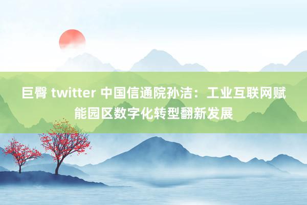 巨臀 twitter 中国信通院孙洁：工业互联网赋能园区数字化转型翻新发展