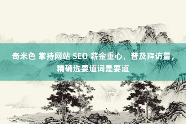 奇米色 掌持网站 SEO 薪金重心，普及拜访量，精确选要道词是要道