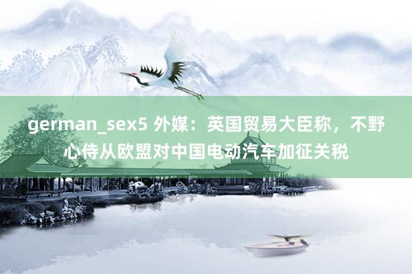 german_sex5 外媒：英国贸易大臣称，不野心侍从欧盟对中国电动汽车加征关税