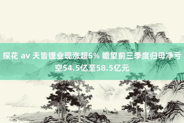 探花 av 天皆锂业现涨超5% 瞻望前三季度归母净亏空54.5亿至58.5亿元