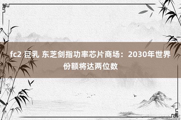 fc2 巨乳 东芝剑指功率芯片商场：2030年世界份额将达两位数