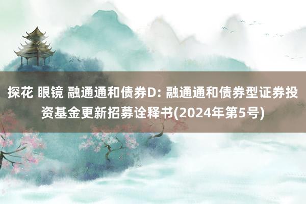 探花 眼镜 融通通和债券D: 融通通和债券型证券投资基金更新招募诠释书(2024年第5号)