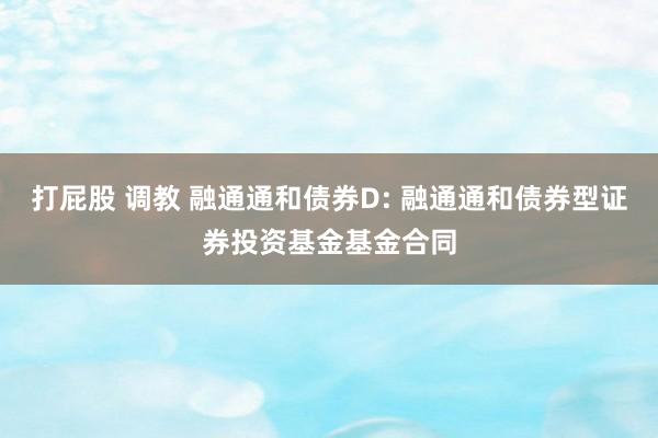 打屁股 调教 融通通和债券D: 融通通和债券型证券投资基金基金合同