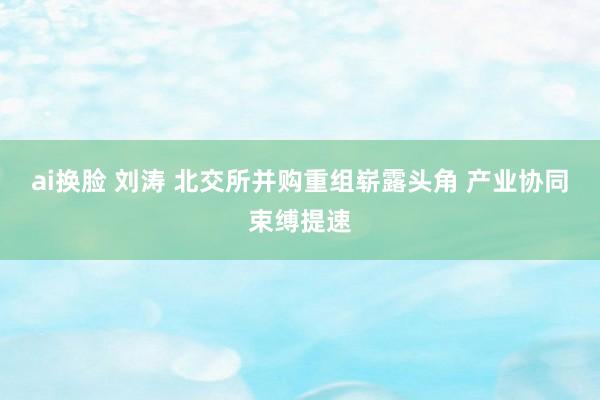 ai换脸 刘涛 北交所并购重组崭露头角 产业协同束缚提速