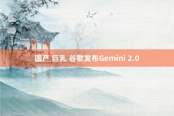 国产 巨乳 谷歌发布Gemini 2.0