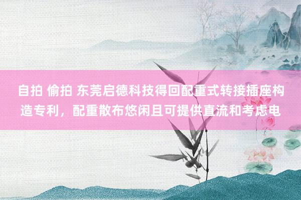 自拍 偷拍 东莞启德科技得回配重式转接插座构造专利，配重散布悠闲且可提供直流和考虑电