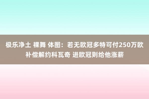 极乐净土 裸舞 体图：若无欧冠多特可付250万欧补偿解约科瓦奇 进欧冠则给他涨薪